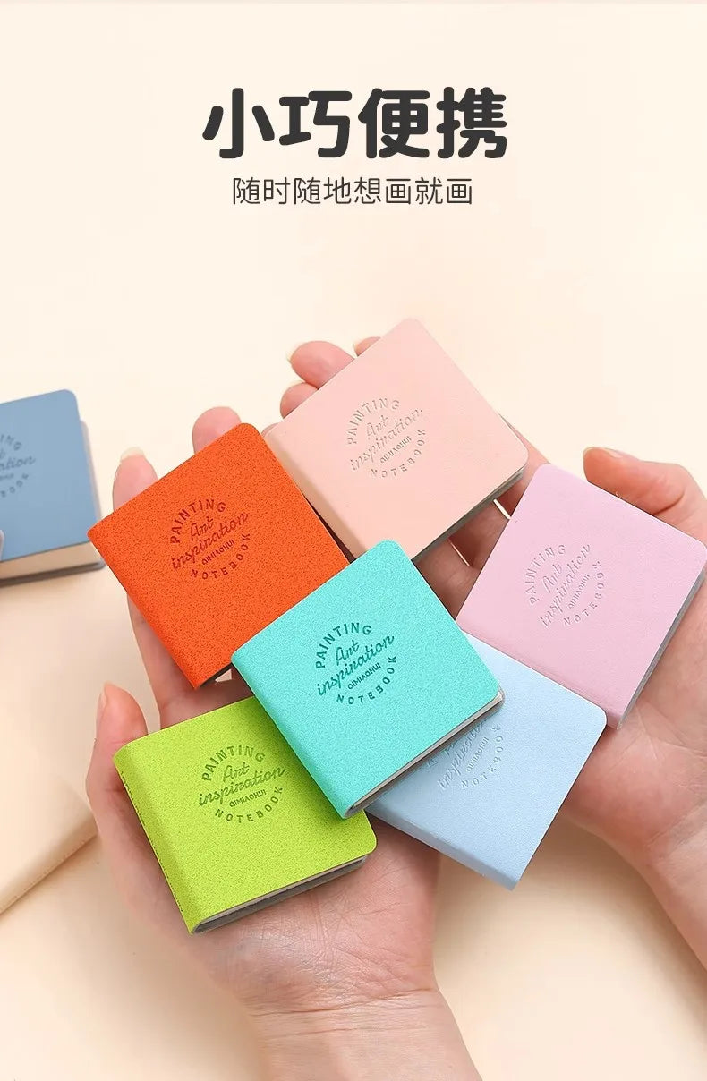 3pcs/set Colorful Mini Drawing Books Square Watercolor Sketchbook Thick Paper Drawing Books Study Art Art Supplies