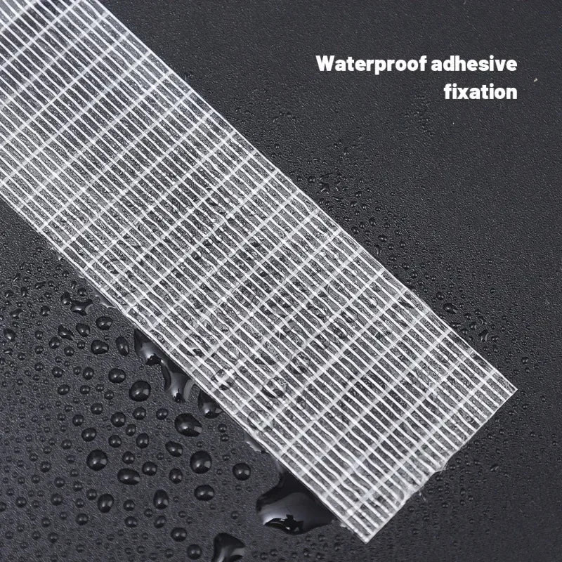 20M/Roll Adhesive Fiberglass Mesh Tape Transparent Waterproof Single Side Grid Tapes Heavy Duty Strapping Packing Fixed Tape