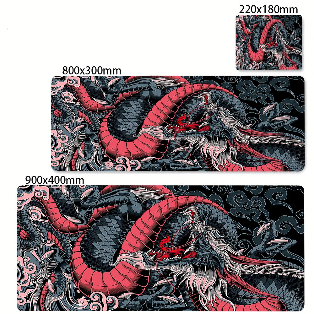 Black and White Dragon Large Mouse Mat Gaming Mousepad Big Rubber Base Mouse Pad Purple Deskpad Eyboard Mats Mousepads 400x900