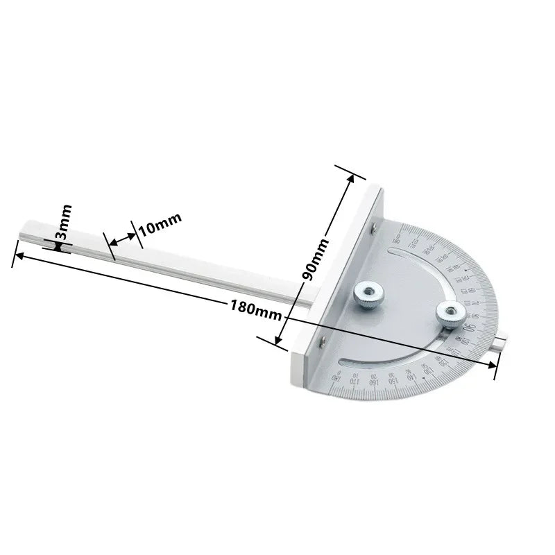 Precision Circular Table Saw Angle Push Ruler, for Aluminum Engraving & Milling Worktable Insertion Plate Woodworking Protractor