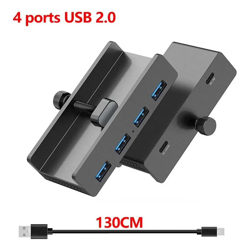 10Gbps USB HUB Clamp USB3.2/3.0/2.0 Splitter Adapter External Multi Clip Dock For iMac Macbook Lenovo Desktop PC Accessories