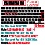 Keyboard Cover for 2022-2024 M4 M3/M2/M1Chip Pro 14"/16" A3401/A2992/A2779/A2991/A3403 MacBook Air 15.3"/13.6" A3113/A3114/A2941