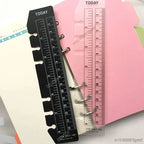 A5 A6 Transparent Black Frosted Bookmark Ruler For 6 Hole Loose Leaf Binder Notebook Planner Agenda Index Ruler Flexible Measure