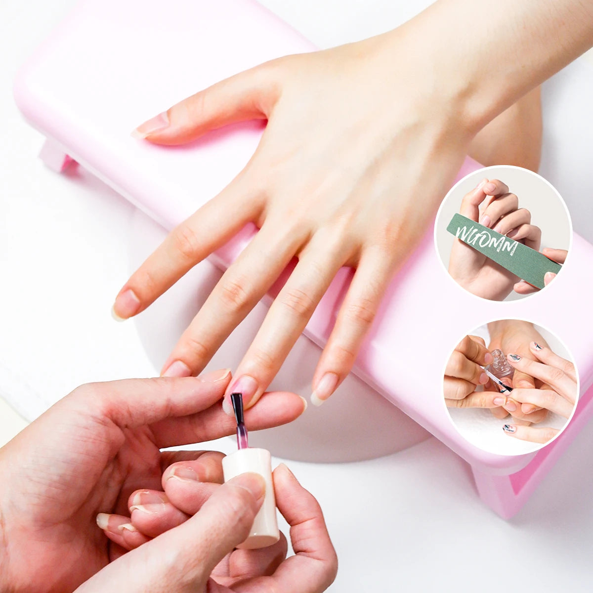 Plastic Manicure Handrest: Foldable Height Adjustment, UV Light Placement Ready, Comfortable Nail Treatment Support Tool
