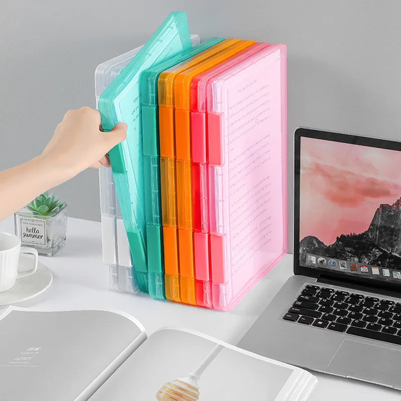 Simple Desktop A4 Document Box, Transparent Plastic A4 Paper & Bill Organizer