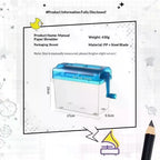 Portable Mini Manual Paper Shredder With Hand Crank Clear Waste Bin For Home Office Use