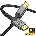 16K HDMI Cable 2.2 High Speed HDMI Braided Cord 16K@60Hz 10K@120Hz HDR 3D Film And Sound Effects For PS4 TV Laptop Monitor