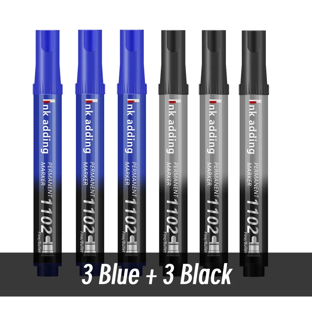 1/10/20pcs 2mm Red Blue Ink Black Permanent Marker Pens, Fine Tip, Waterproof, Quick Drying Drawing Pens Wood Stone Metal Glass