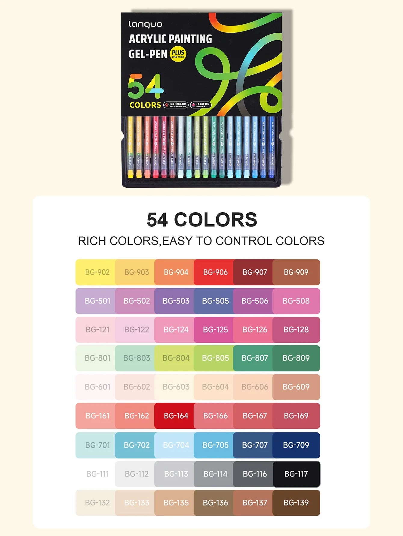 Languo 6/24/36/54/72/90 colors Acrylic Painting Handbook Pens Multi-Color Gel Pen Student Neutral Pen Writing Marker Stationery