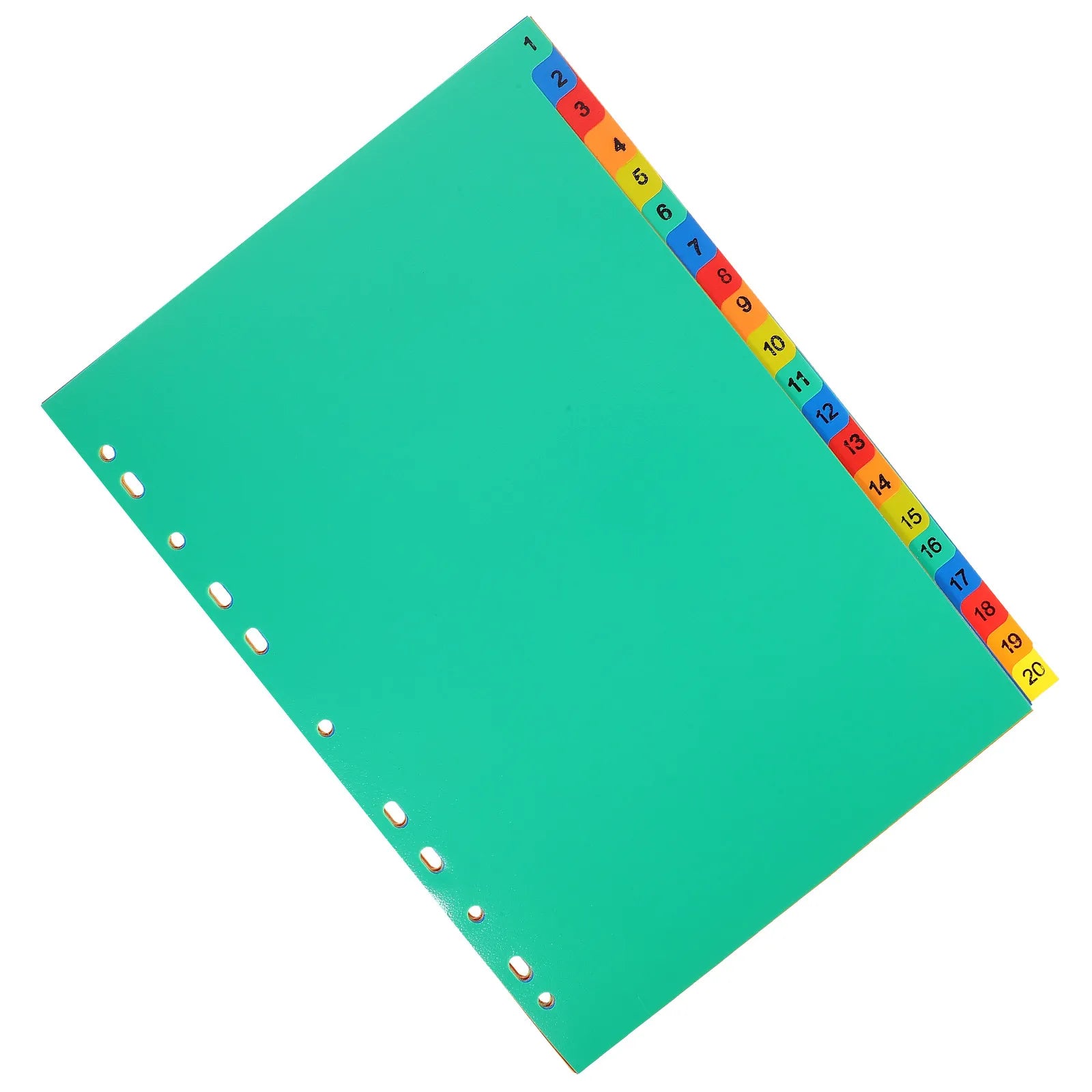 20Pcs Index Dividers Binder Tabs Plastic Dividers for Office Notebook Loose-Leaf Page Markers File Separators Document