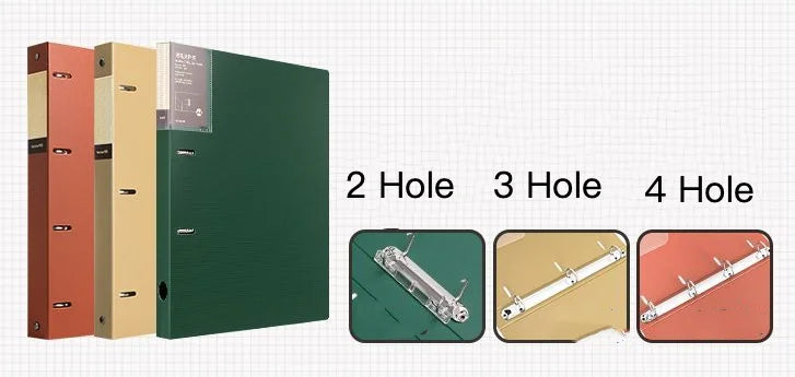 3 Hole Ring Binders File Folder Loose-leaf Binder Morandi Color Waterproof Document A4 Paper Storage