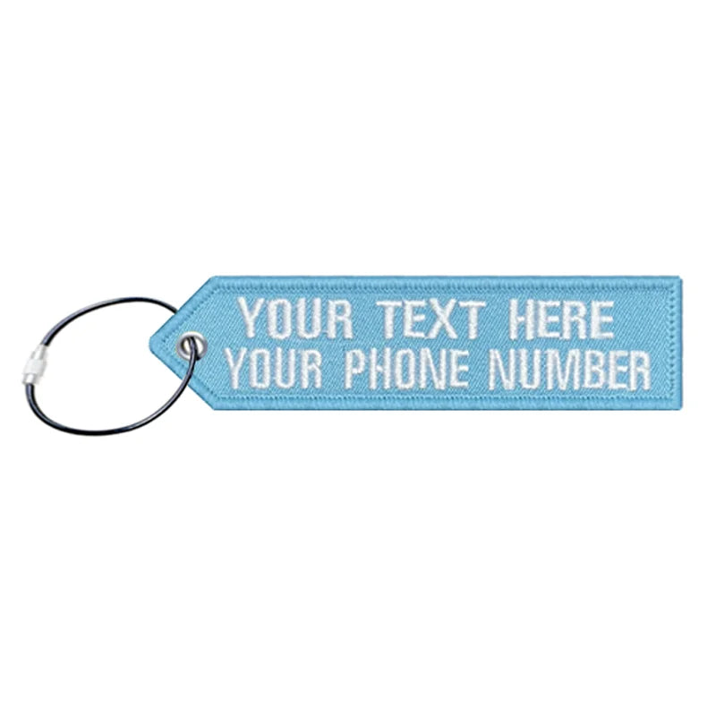 Personalized Keychain Luggage Tag Suitcase Travel Label Double-sided Embroidered Same Text