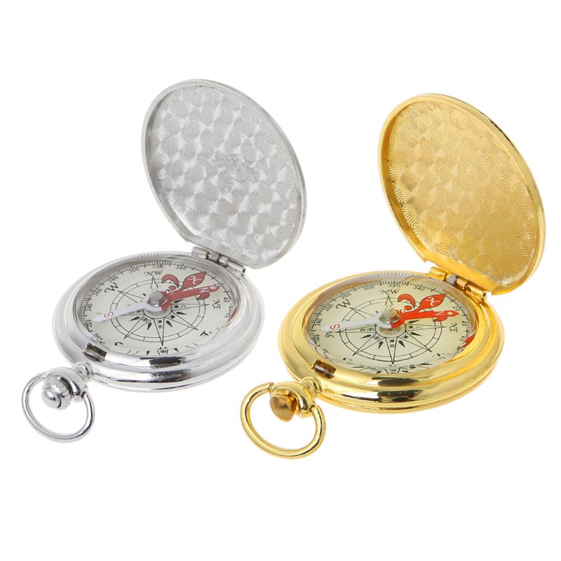 Multifunctional Pocket Watch Flip Open Survival Compass for Men Retro Hollow Out Pocket Watch Compass With Clasp Chain