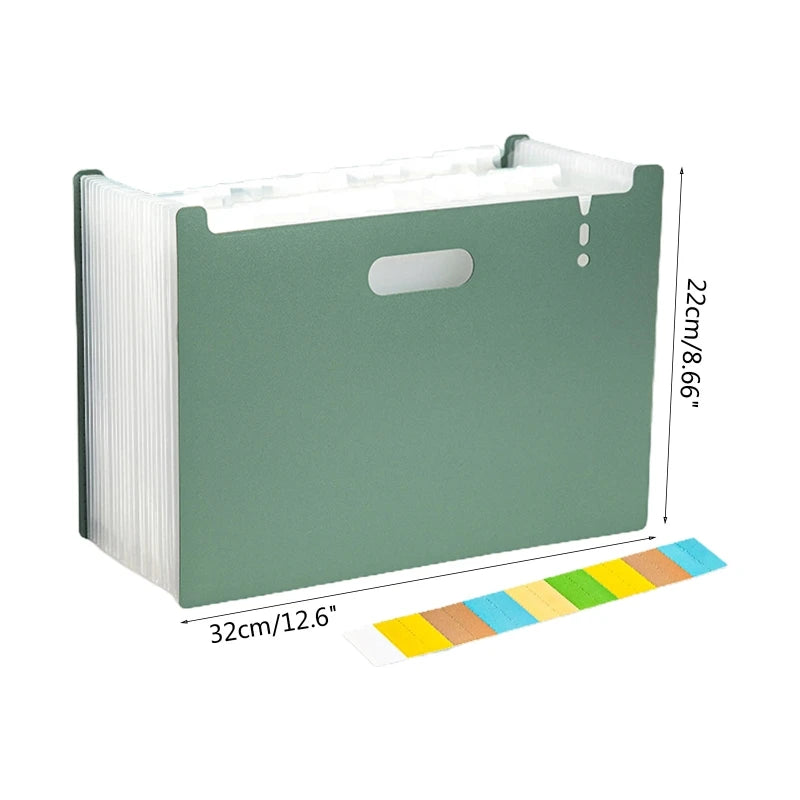 A4 Accordion Folder Clear Index Labels Expanding Document Folder File Organizer Desk Management for Office File Cabinet H3CA