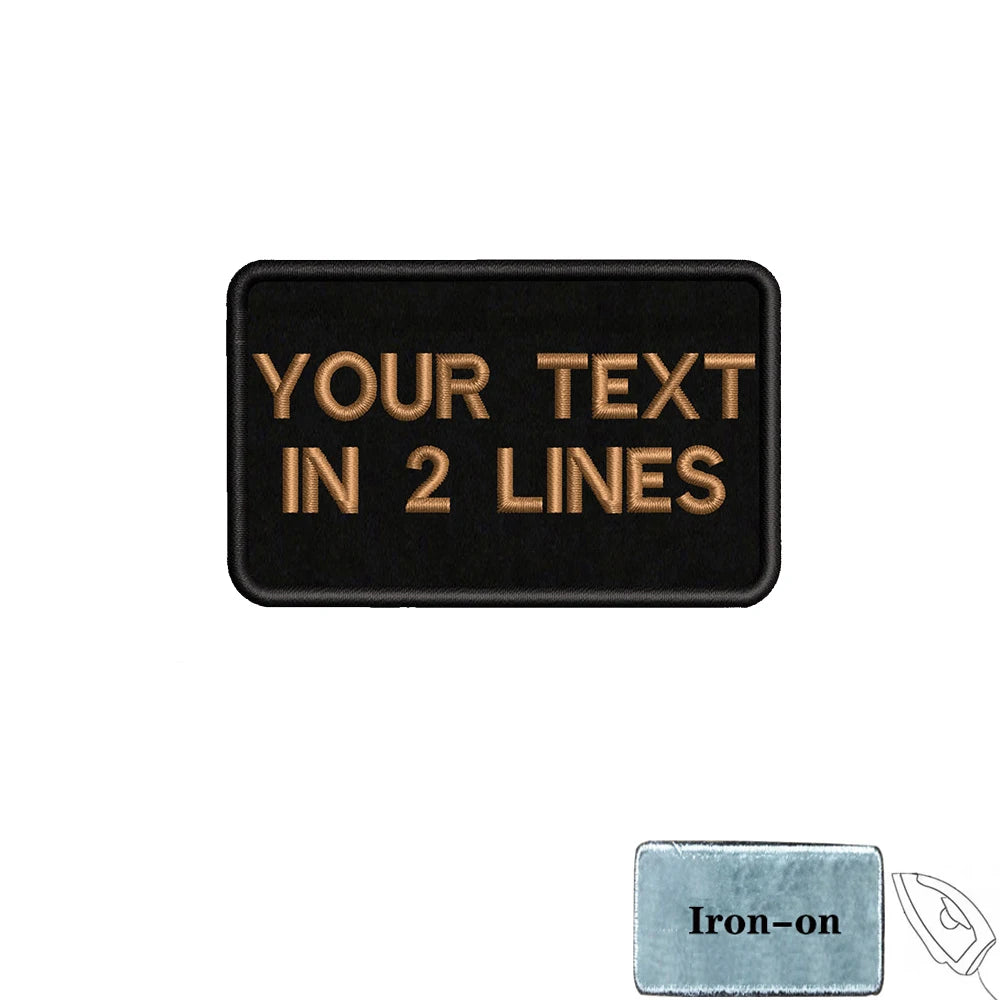 1PC 8cmx5cm Custom Personalized Name number Patch Stripes Badge tags chevrons Armband Iron On Or Hook Loop embroidered
