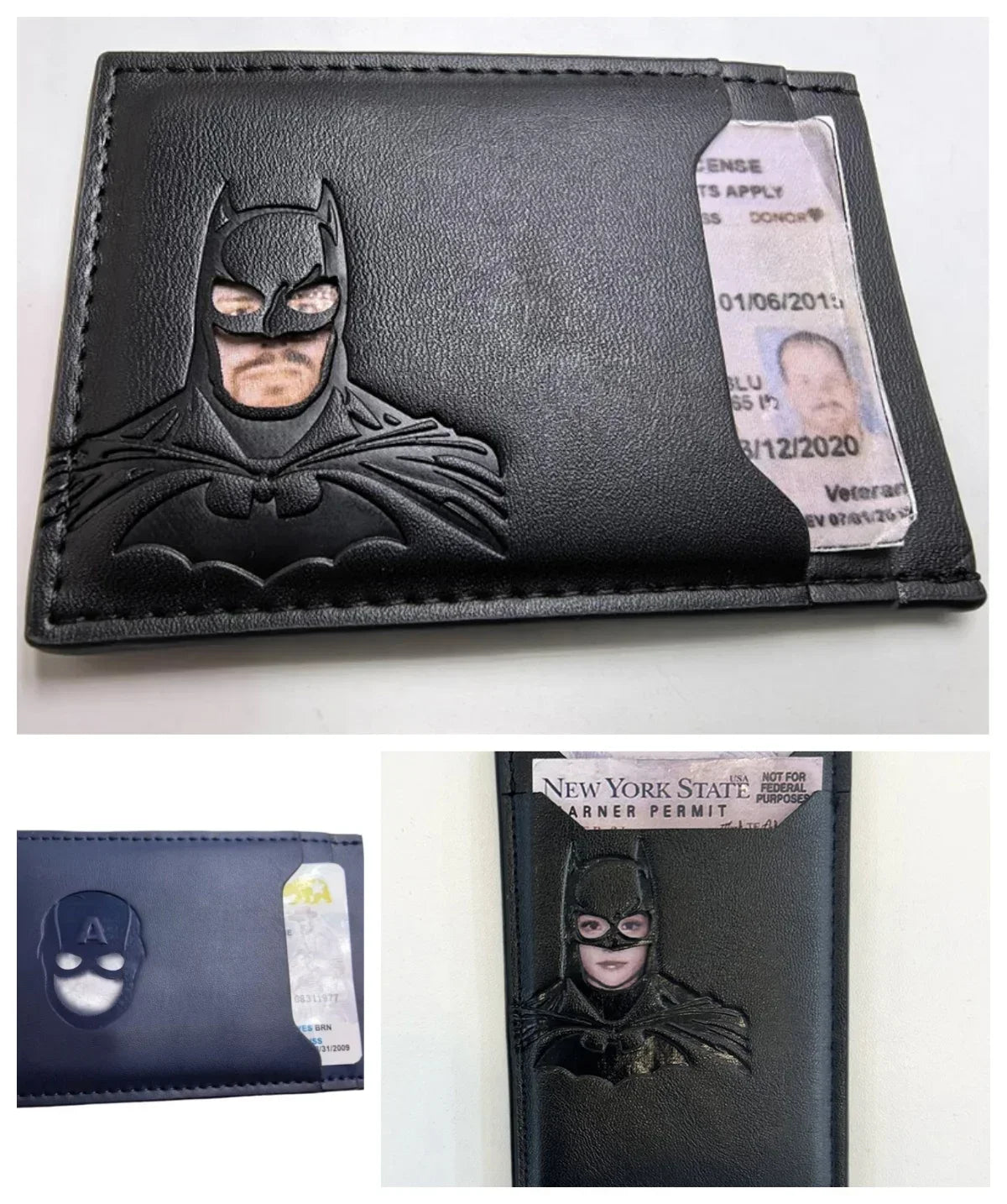 2026 New Leather Bat Wallet Personalized Superhero Mask Card Holder Bat ID Heroic Wallet Gift