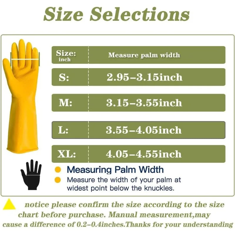 3 Pairs for Kitchen Washing Bowl Washing Clothes Vegetable Cleaning Household Latex Dish Washing Gloves Women's Household