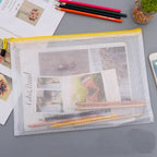 3/5PCS Stationery Storage Bag Folder File Mesh Zipper Pouch A3 A4 A5 A6 Document Bag Zip File Folders School Office Supplies