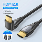 Vention 90° Angled HDMI 2.0 Cable 4K60Hz Ultra HD High-Speed Cord for Xiaomi TV Monitor Laptop PS5 Xbox PC HDR Video HDMI Cable