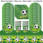 Soccer Party Disposable Tableware Paper Plates Cups Napkins Tablecloth Kids Boys Football Birthday Party Decoration Supplies