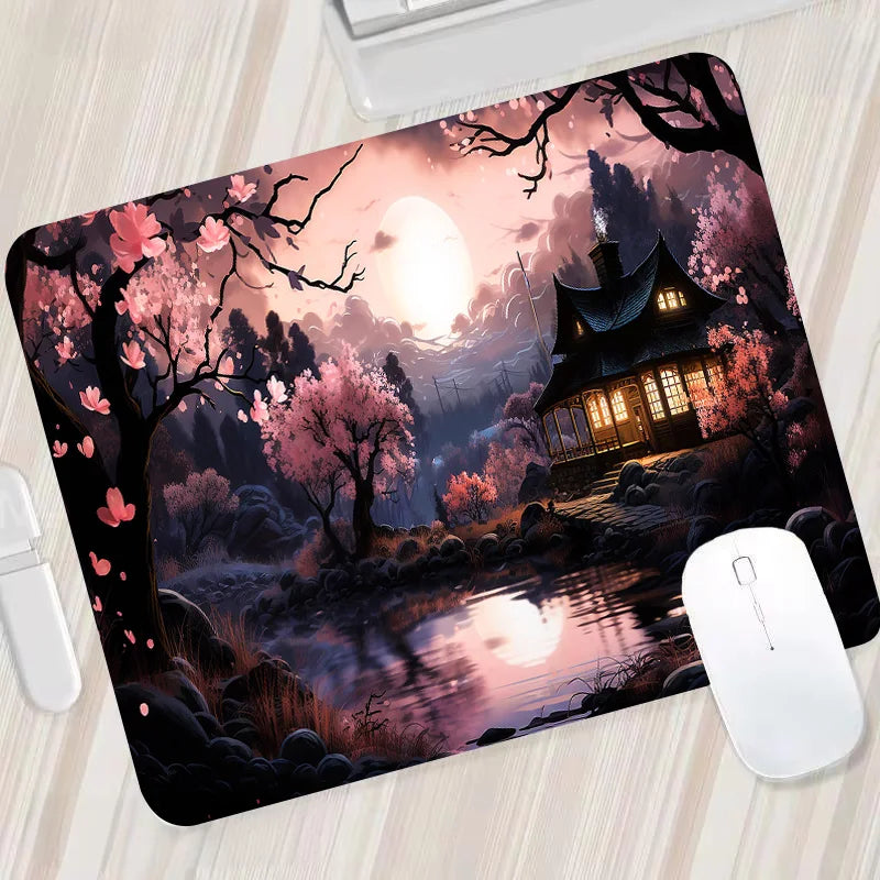 Night Moonlight Large Cool Mouse Pad Laptop Non-Slip Esports Office Desk Mat Game Player Mousepad Mini PC Desktop Accessories