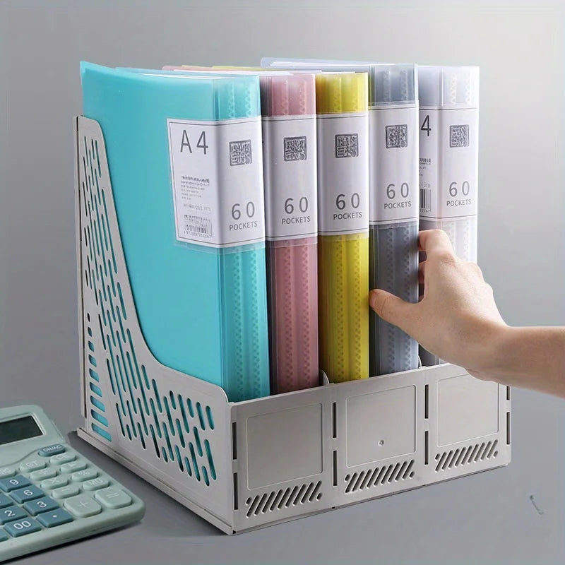 Folder 20/30/40/60/80/100 Inner Pages, Data Book A4 Transparent Insert Folder Album Storage Folder, Large Capacity Office Folder