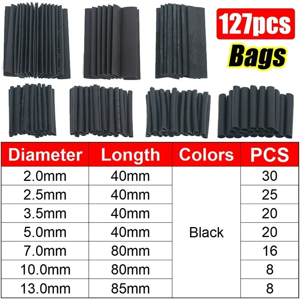 Heat Shrink Tubes Set Retractable for Cables Retractable Heat Pipe Wire Heat-shrinkable Sheath Case Tube Heat Shrink Tubing Set