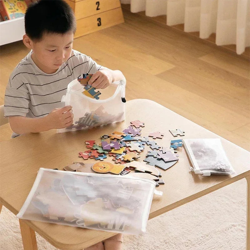 1/3/6PCS Storage Bag Mesh ZipperToy Building Block Puzzle Sub-package Children Particle Zipper Transparent Finishing Storage