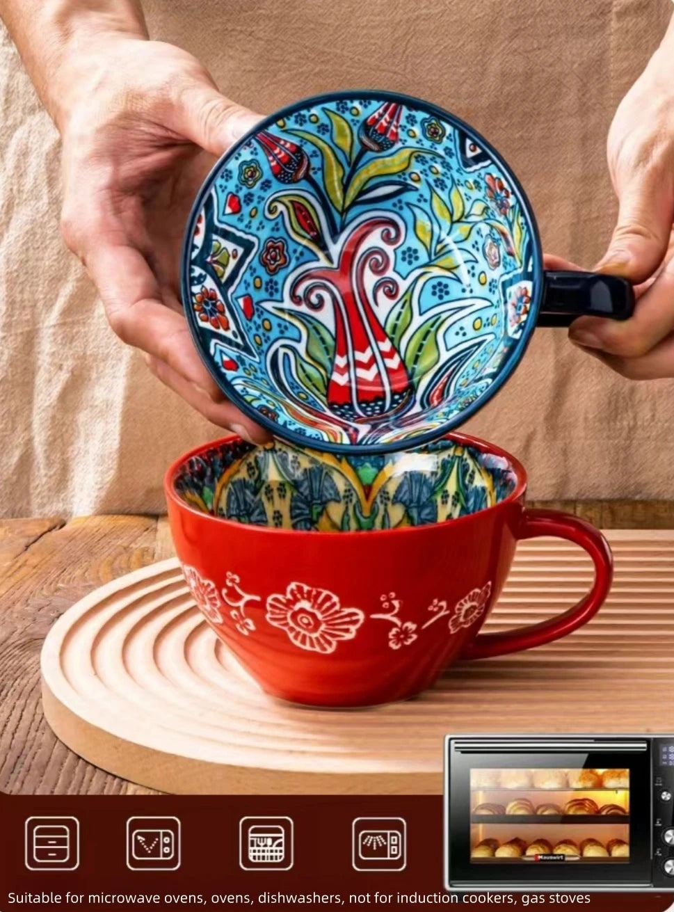 Bohemian Morning Tea Mug, 13.5 oz Ceramic Coffee Mug for Family  Colleagues Teachers Wives  Husbands Sisters  Brothers  Funny