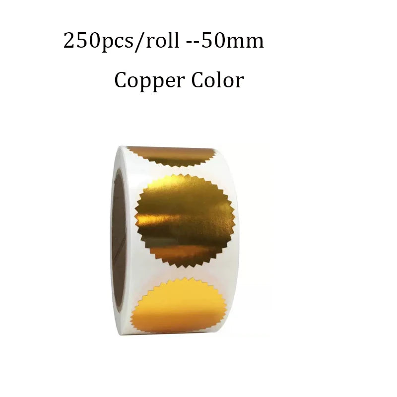 250pcs/Roll color Embosser Sticker Embossing Stamp,Customize Blank Embosser Seal labels Business Sticker Reward Party Favors