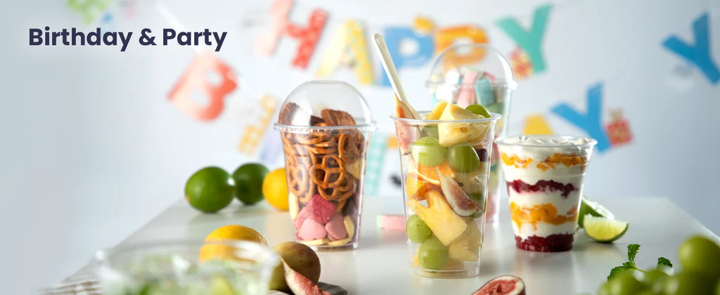 20 Clear Plastic Fruit Cups with Dome Lids PET Disposable Parfait Crystal Cups Suitable for Dessert Ice Cream and Cake Ideal for