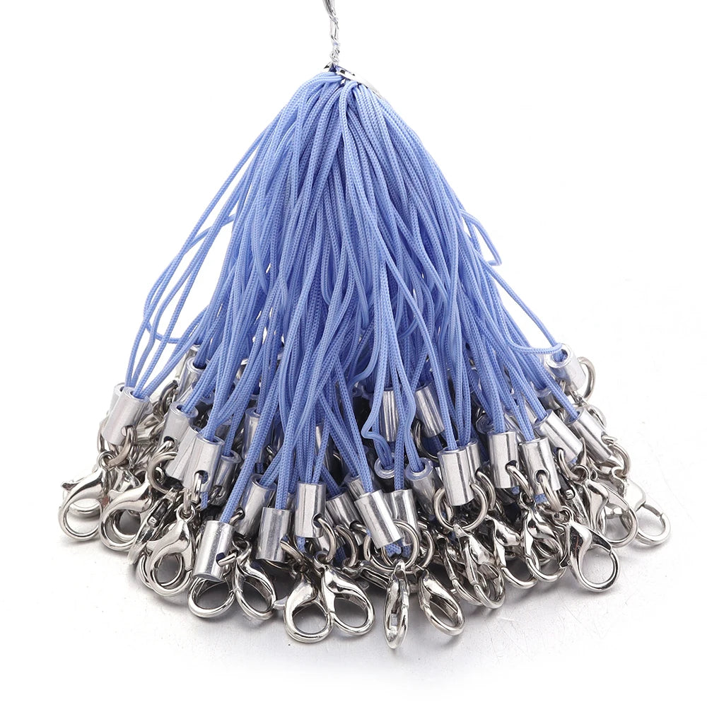20/100Pcs Lobster Clasp Lanyard Strap Cord Mobile Phone Lanyard Polyester Key Chain Cords Charms Keyring For DIY Jewelry Making