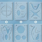 8pcs/set Multi functional geometric ruler, student drawing ruler, mathematical drawing design template