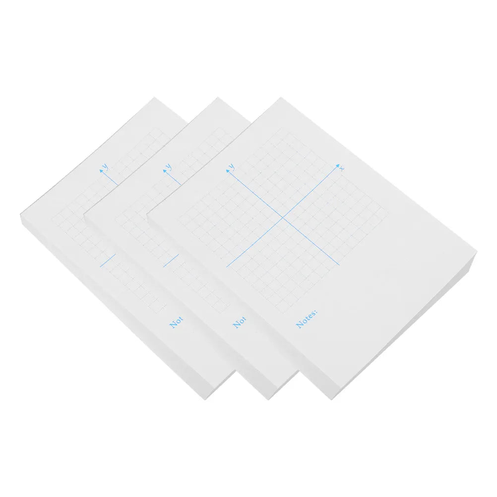 3Pcs Math Coordinate Practice Notebook Xy Graph Paper Pad for Students Teachers Engineers Classroom Homework Use White Grid