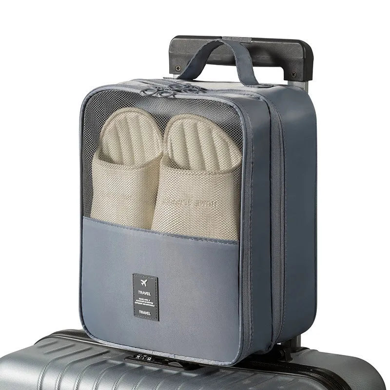 Travel Shoe Bag Storage Bag Washed Diagonal Breathable Mesh Multiple Pairs of Shoes Portable Shoe Box for Business Trips