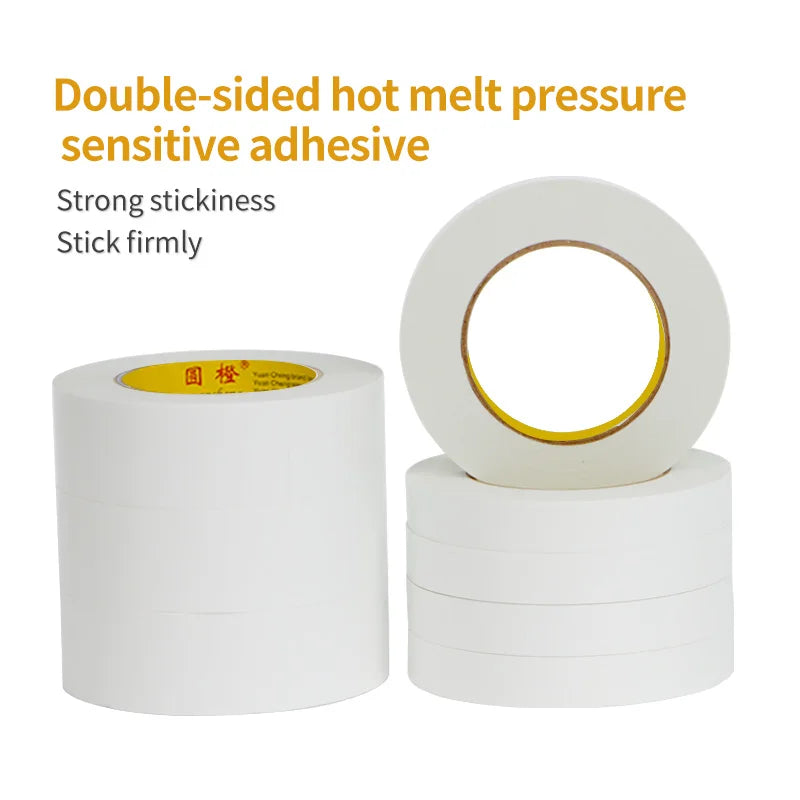 10M White Ultra-Thin Double-Sided Tape High-Adhesive Super Strong Hand Tearable Tape 5-40mm Wide for Crafting And Packaging