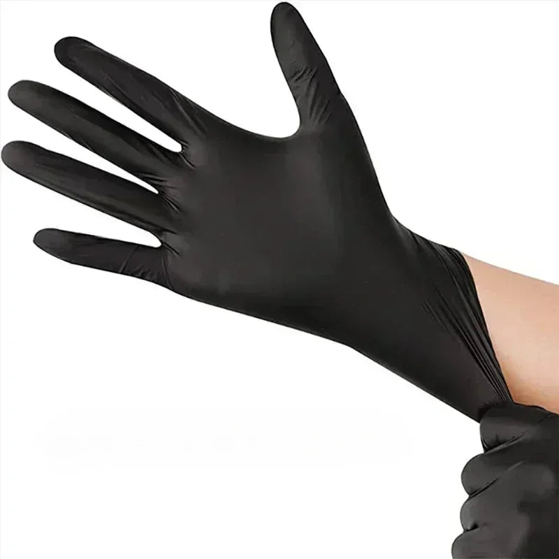 Portable Black Composite Nitrile Rubber High-Elasticity Disposable Gloves Food Work Latex Gloves Cleaning Waterproof Gloves