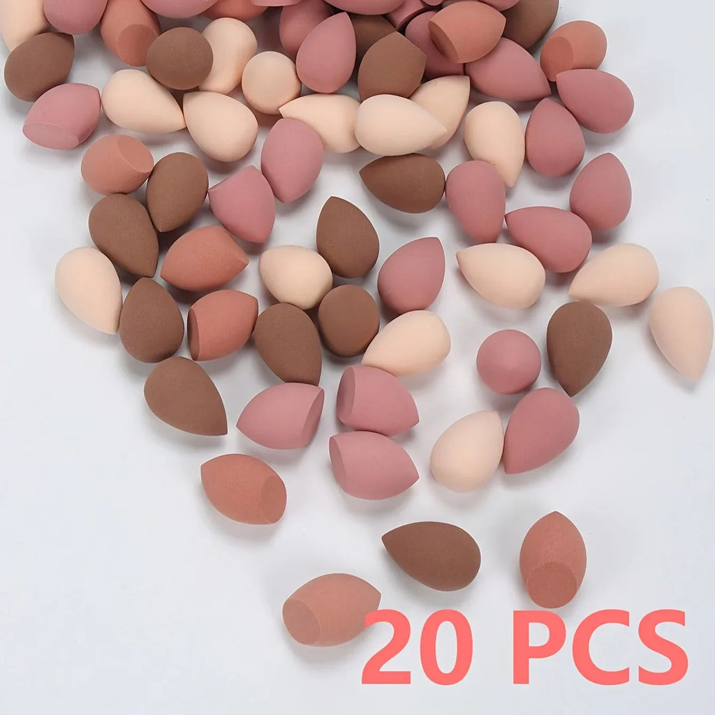 10/20/30PCS Mini Makeup Sponges Set - Blending Sponge for Blush, Contour, Powder & Liquid Foundation, Dry/Wet Use, Light Beige