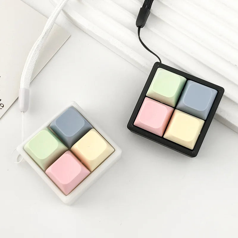 ZAKOL New 2/3/4 Keys Finger Keyboard Keycap Stress Relief Fidget Keychain Pass The Time Key Button Pinch Toy Adult
