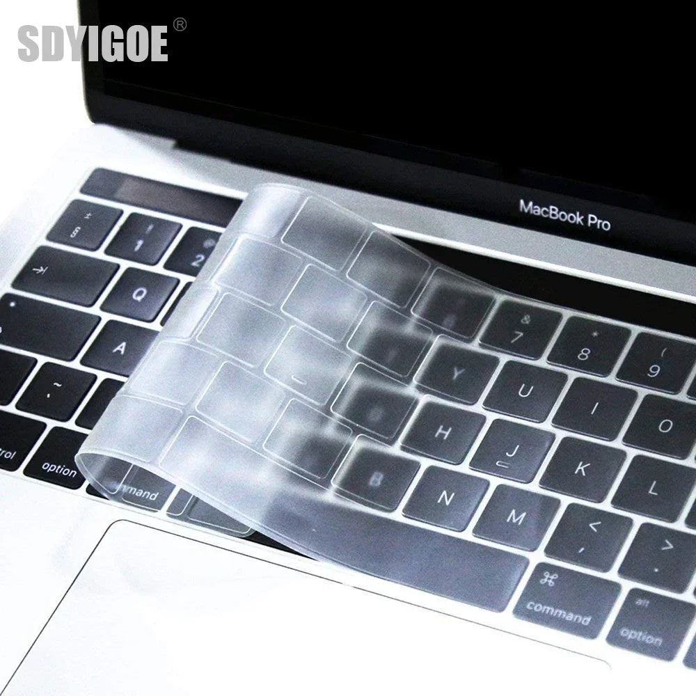 Keyboard Cover for Macbook Air 13 15 Pro 14 16 Touch Bar ID Silicone Protector Skin EU A3113 A3112 A3240 A2337 A3401 M1 M2 M3 M4
