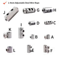 10-20pcs Steel Wire Rope Cable Clamp, Adjustable Metal Fixture Suitable for 1-4mm Stainless Steel Wire Rope