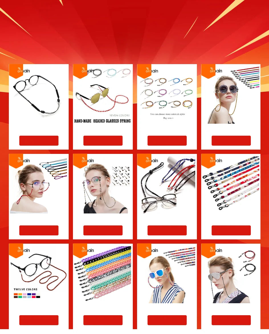 Fashion Reading Glasses Chain for Women Metal Sunglasses Cords Eyeglass Lanyard Hold Straps Eyewear Retainer