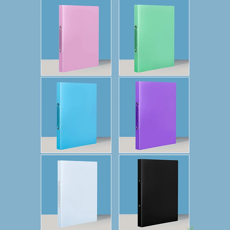 1PCS A4 Perforated Folder Candy-Colored Transparent O-shaped 2-hole, 3-hole, 4-hole Waterproof File Folder Binder