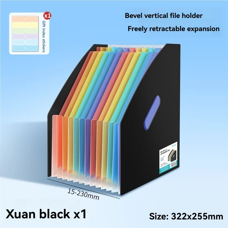 1PC Large Capacity Student Multi Layer Exam Paper Storage Bag, Vertical Scalable Classified Folder