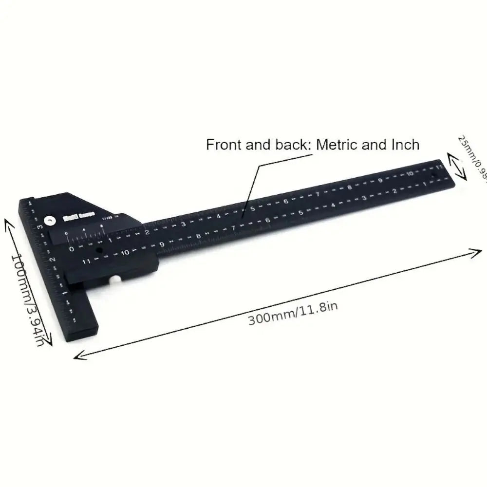 Multifunction Accurate Scale Woodworking Sliding Gauge 0-280mm T Shaped Ruler High-precision Miter Square Scribe Ruler