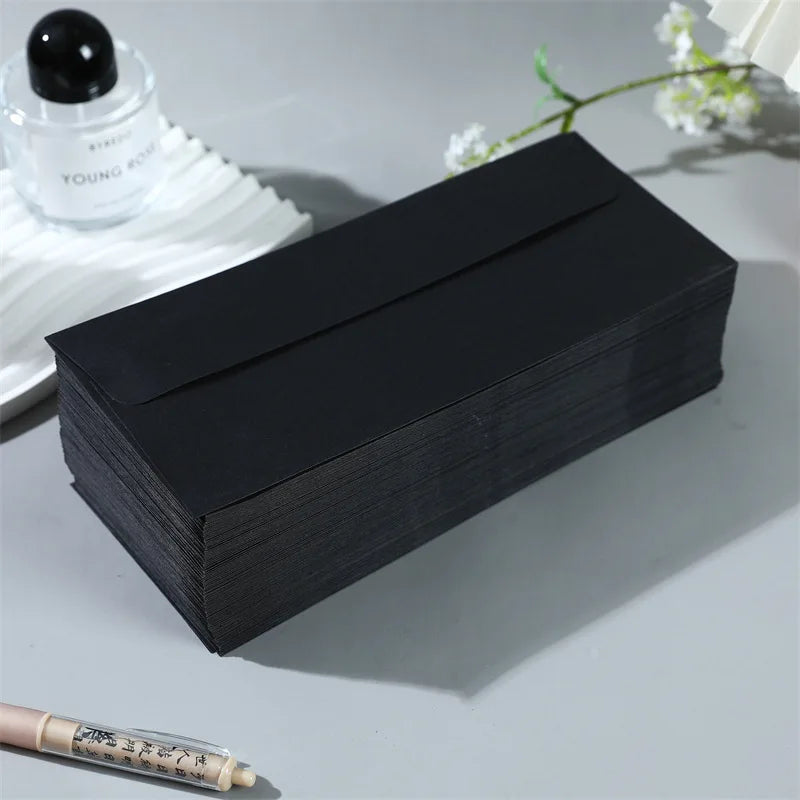 20pcs Black Color Long 24x10.5cm Paper Envelopes for Gift Postcard Letter Packing Envelopes Stationery Wholesale
