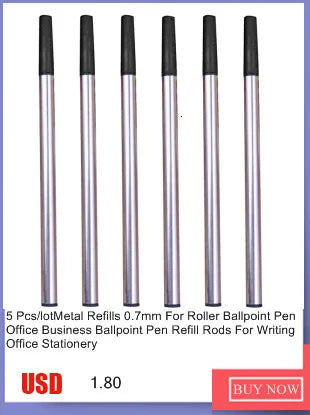 1 PC High Quality Luxury Full Metal Ballpoint Pen Silver Plating Ball Pens Business Writing Signing School Office Supplies 03733