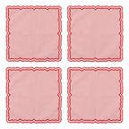 4PCS Cotton Napkins With Wavy Edge Embroidery Suitable for Dinner Wedding Hotel Christmas