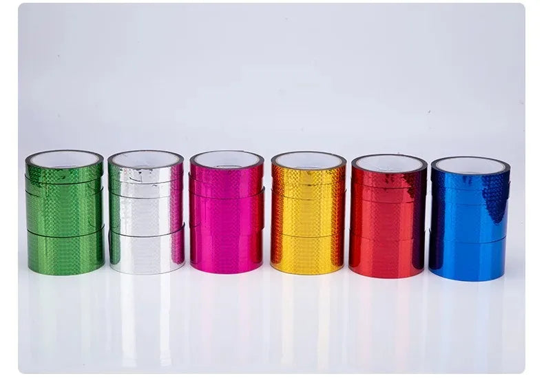 30/50M Self-Adhesive Decorative Laser Tape DIY Glitter Party Gift Packing Home Decor Tape Hot Stamping Sticker Gold Silver Tape