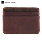 New Genuine Leather Card Holder Oil Wax Leather Multi-Card Small Retro Cowhide Coin Purse Men/Women Luxury Card Holder